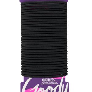 Goody Ouchless Hair Elastics – No Pull, No Breakage, Tangle-Free Hold for Thick, Curly, Coily & Textured Hair – 30 Count, Black, Long-Lasting Ponytail Holders for Women & Men