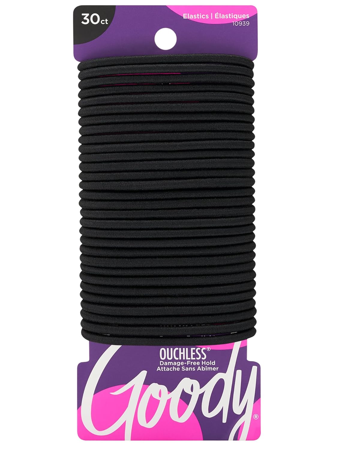 Goody Ouchless Hair Elastics – No Pull, No Breakage, Tangle-Free Hold for Thick, Curly, Coily & Textured Hair – 30 Count, Black, Long-Lasting Ponytail Holders for Women & Men Goody Ouchless Hair Elastics – No Pull, No Breakage, Tangle-Free Hold for Thick, Curly, Coily & Textured Hair – 30 Count, Black, Long-Lasting Ponytail Holders for Women & Men