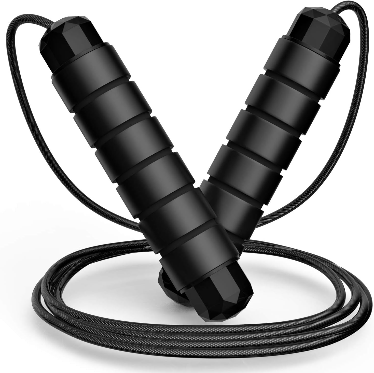 Jump Rope, Tangle-Free Rapid Speed Jumping Rope Cable with Ball Bearings for Women, Men & Kids, Adjustable Steel Jump Rope with Foam Handles for Home Gym Exercise Fitness Workout Equipment & Slim Body Jump Rope, Tangle-Free Rapid Speed Jumping Rope Cable with Ball Bearings for Women, Men & Kids, Adjustable Steel Jump Rope with Foam Handles for Home Gym Exercise Fitness Workout Equipment & Slim Body