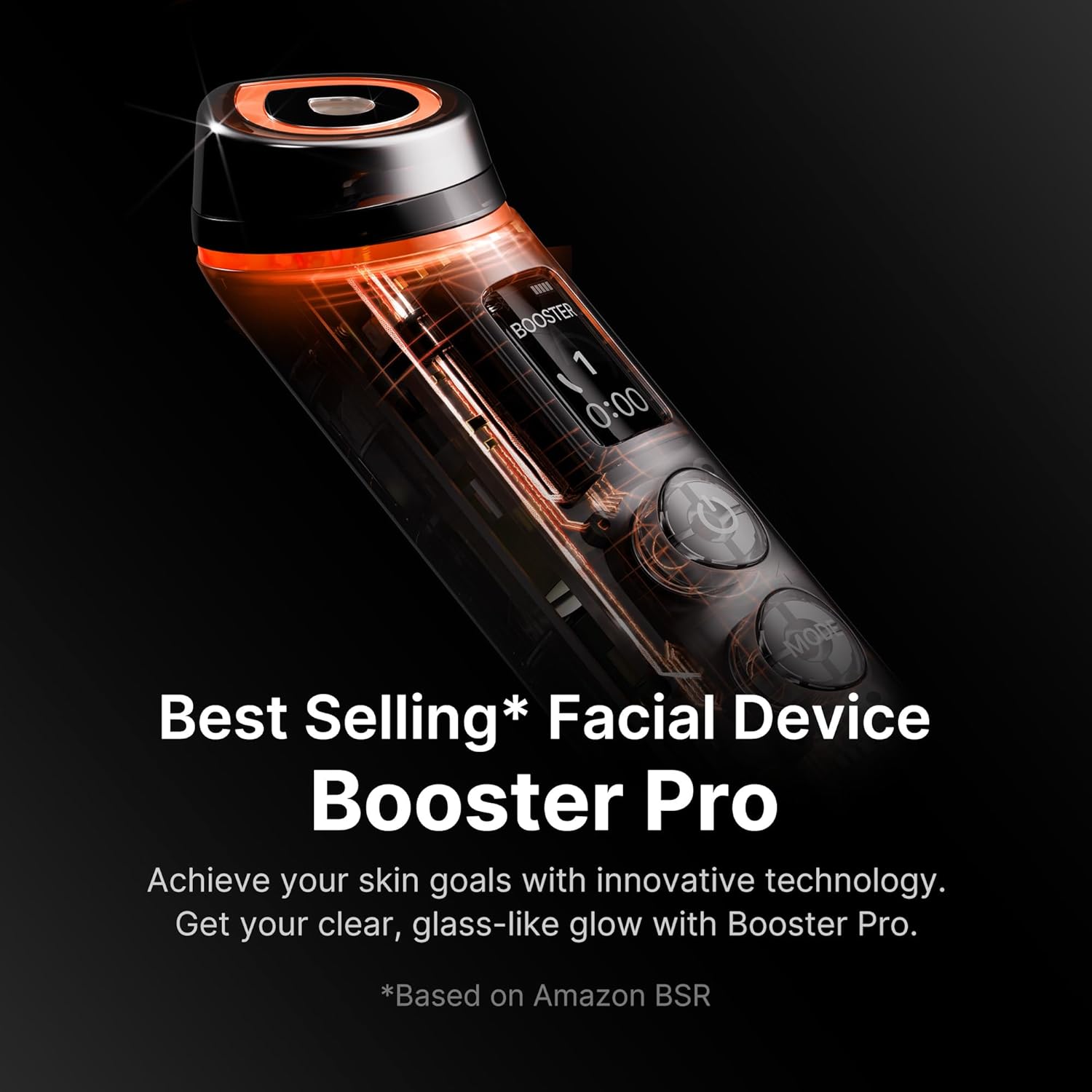 medicube Booster Pro | 6-in-1 Real Glass Glow Beauty Massager | for Clear, Radiant, Firmer-Looking Skin | Korean Skin Care | Black - Image 2