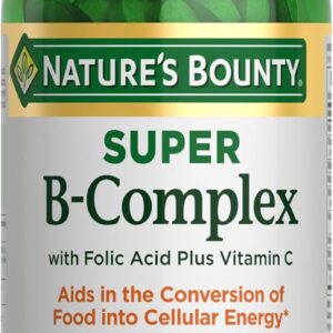 Nature’s Bounty Super B Complex Vitamins with Vitamin C & Folic Acid, Vitamins for Immune & Cellular Energy Support, 150 Tablets