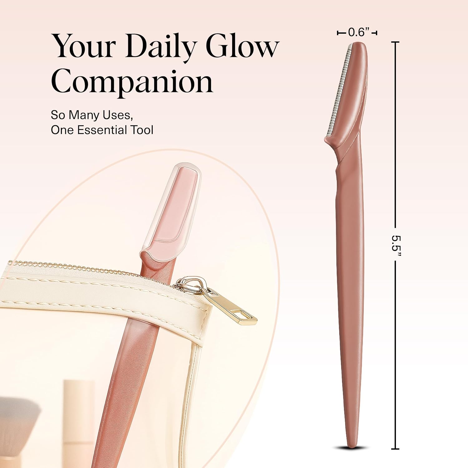 Kitsch Dermaplane Razor for Women Face – Face Razors for Women & Men, Eye Brow Razors & Face Shaver – Exfoliating Facial Razor & Dermaplaner as Skin Care Tool for Smoother Skin - Terracotta, 12 pcs - Image 5