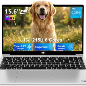 NIMO 15.6″ FHD IPS Laptop, Intel Core i3-1215U (Beats i5-1135G7 Class), 16GB RAM, 512GB SSD, Windows 11 Home, Wi-Fi 6, Backlit Keyboard, Fingerprint, USB-C 65W Fast Charge, Bluetooth 5.2, 180° View