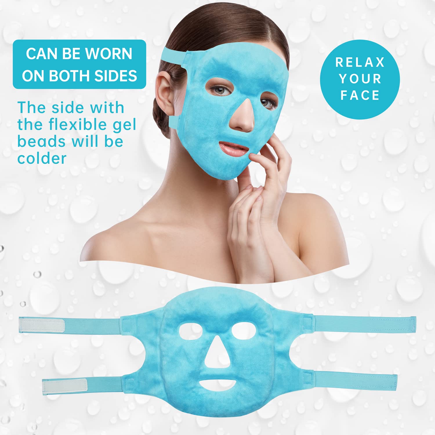ZNÖCUETÖD Cold Face Eye Mask Ice Pack Reduce Facial Puff, Dark Circles, Gel Hot Heat Cold Compress Pack, Face SPA Gift for Woman Sleeping, Pressure, Headaches, Skin Care, Post Laser Cosmetic Care - Image 7