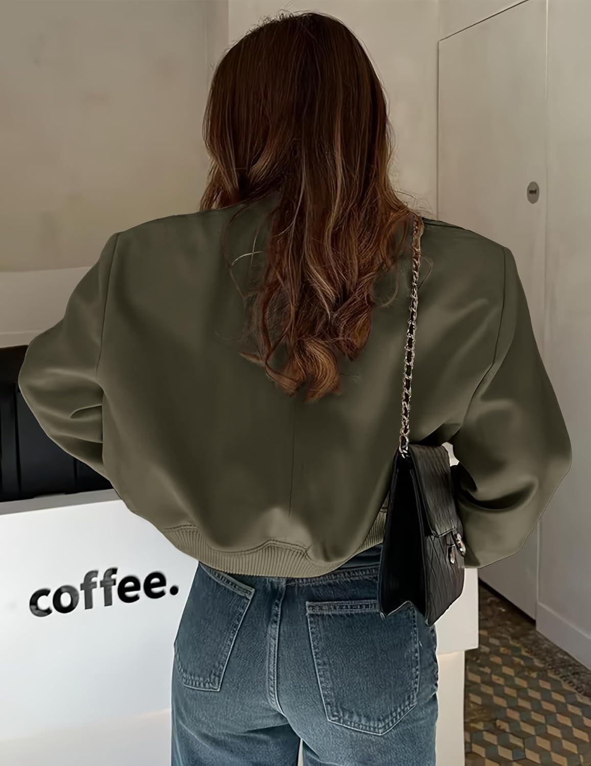 Zeagoo Women Bomber Jacket Casual Button Down Varsity Jackets Shackets With Pockets Outwear - Image 5