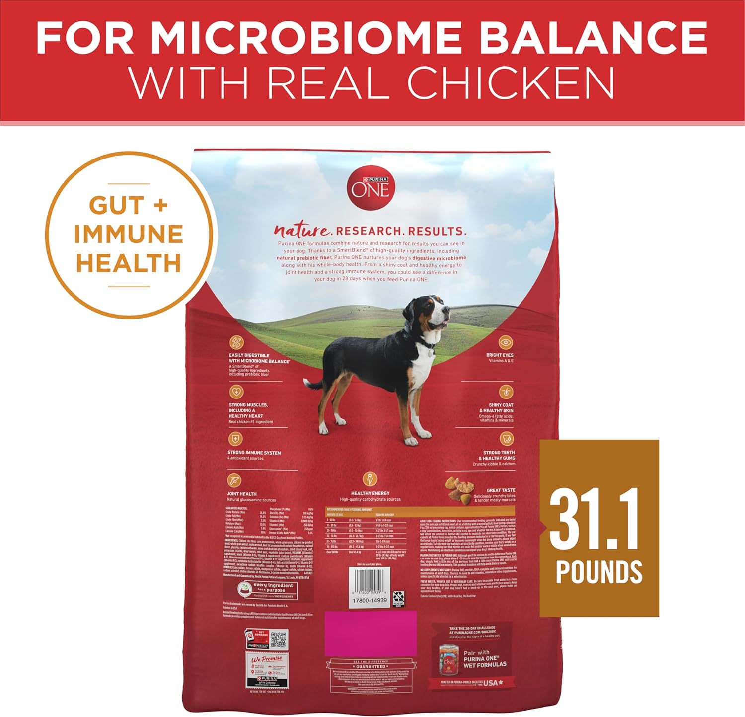 Purina ONE Chicken and Rice Formula Dry Dog Food - 31.1 lb. Bag - Image 8