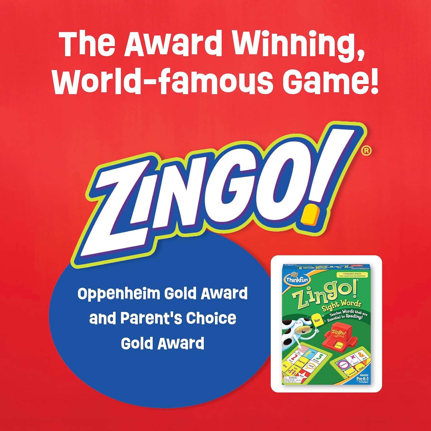 ThinkFun Zingo Sight Words Award Winning Early Reading Game for Pre-K to 2nd Grade - Toy of the Year Finalist, A Fun and Educational Game Developed by Educators for Boys and Girls - Image 2