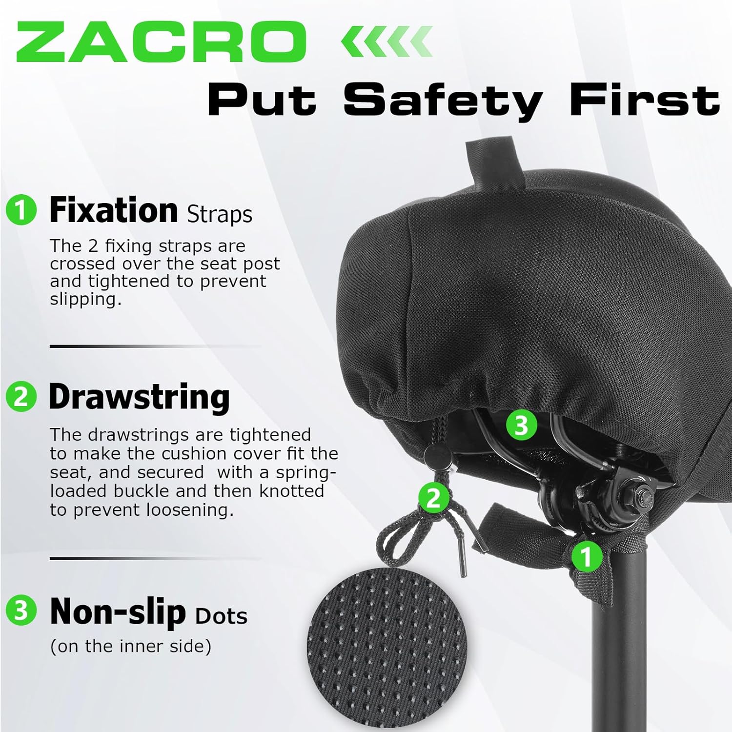 Zacro Bike Seat Cushion - Gel Padded Bike Seat Cover for Men Women Comfort, Extra Soft Exercise Bicycle Seat Compatible with Peloton, Outdoor & Indoor Bike Saddles - Image 5
