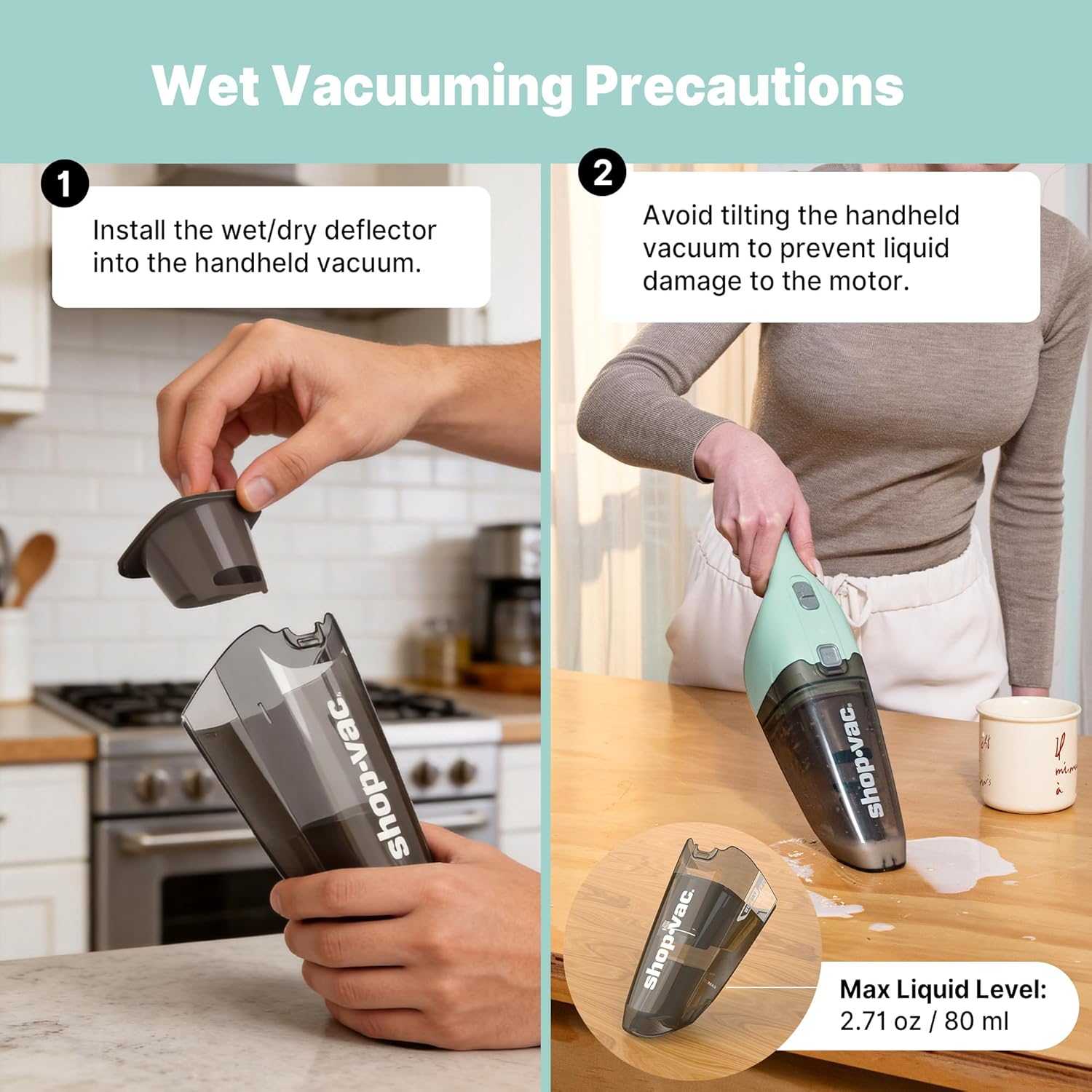 Shop-Vac Wet/Dry Handheld Vacuum, Powerful Small Vacuum Cordless Rechargeable, Wall-Mounted Hand Vac with Crevice Tool, Portable Vacuum for Home & Car, Lightweight & Compact, Green - Image 9