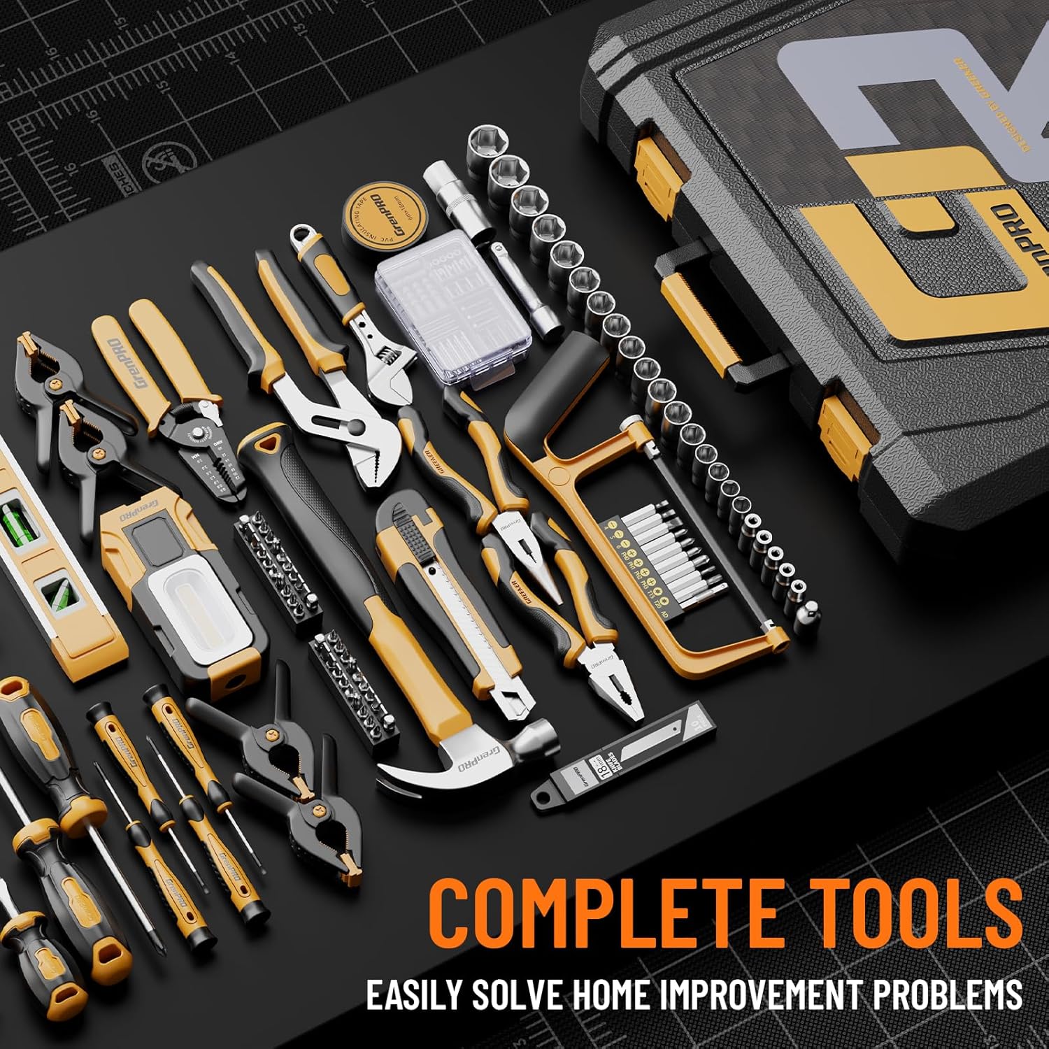 GRENPRO 239PCS Tool Set Tool Kit For Home, Basic Household Automotive Motorcycle Car Tool Kits, Portable Plastic Mechanics Tools Boxes Sets With Organizers And Storage Case For Men Women All Purpose - Image 9