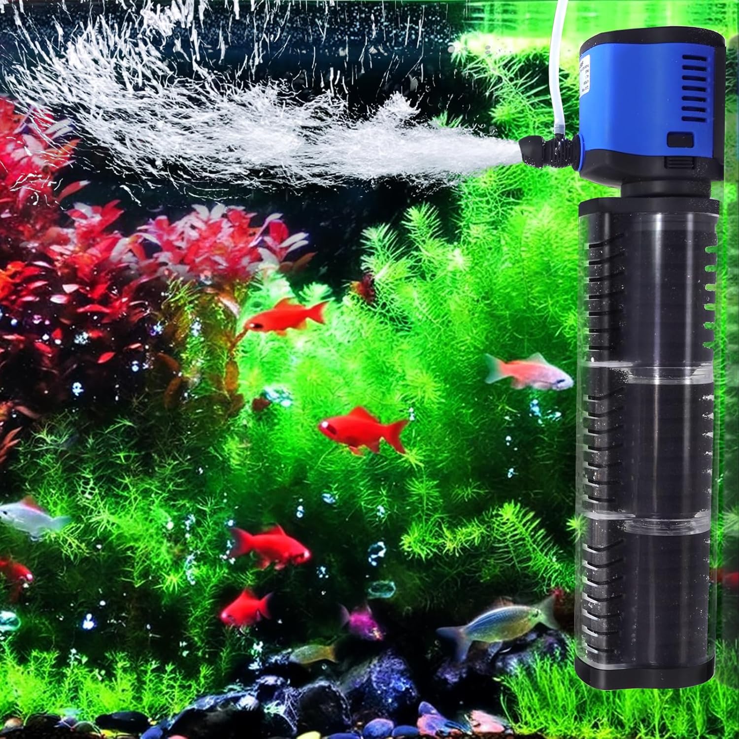 COOSPIDER Aquarium Filter Pond Filter for 35-75 Gallon, 260GPH Powerful Filtration Pond Pump, Submersible Canister Filters for Fish Turtle Tank, Cold Plunge, Clear Wavemaker Oxygen Supply COOSPIDER Aquarium Filter Pond Filter for 35-75 Gallon, 260GPH Powerful Filtration Pond Pump, Submersible Canister Filters for Fish Turtle Tank, Cold Plunge, Clear Wavemaker Oxygen Supply