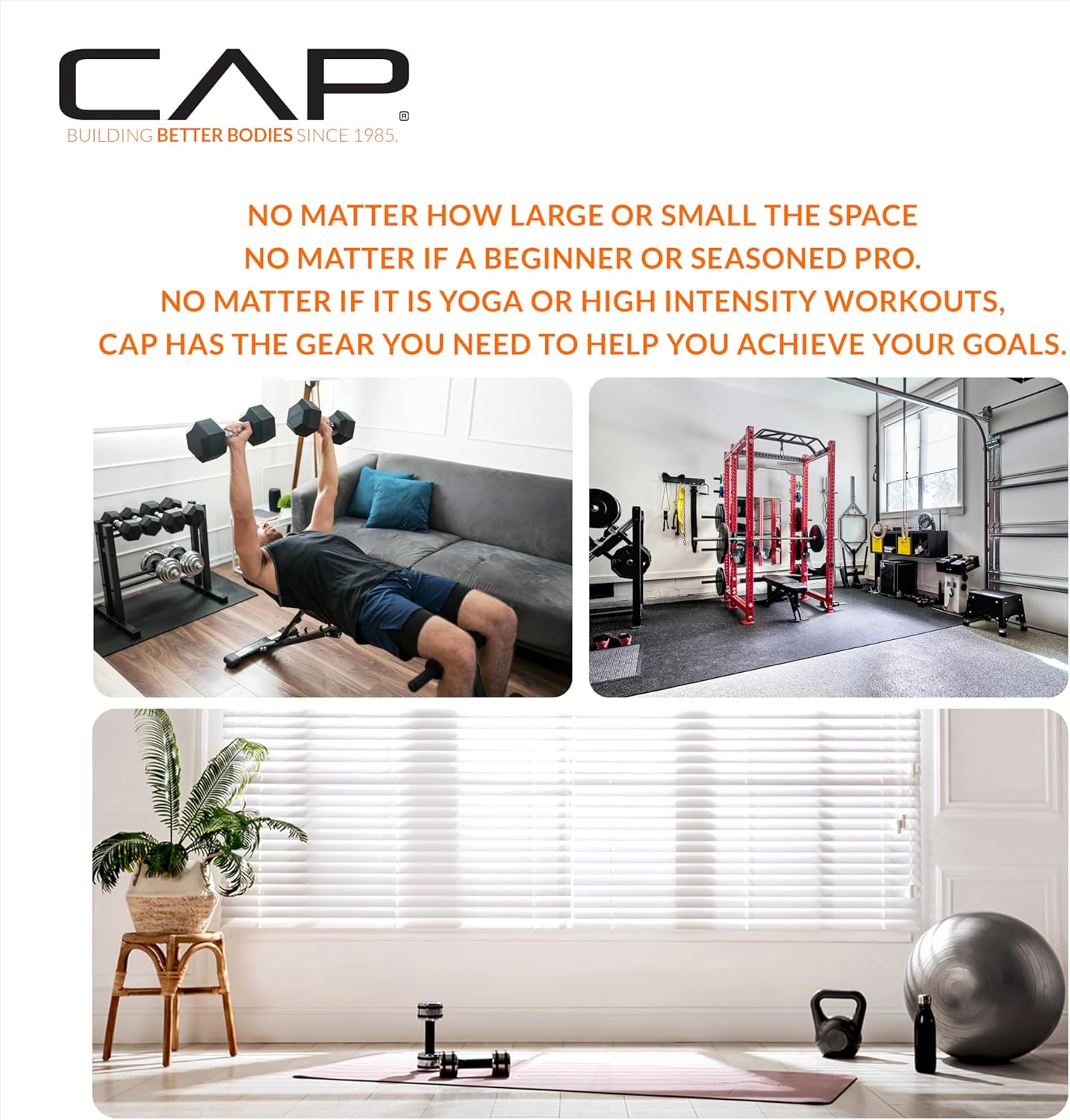CAP Barbell Rubber Coated Hex Dumbbell Set with Storage Rack | 100–210 lb Options, Space-Saving Vertical Compact Storage for Home Gym Strength Training - Image 6