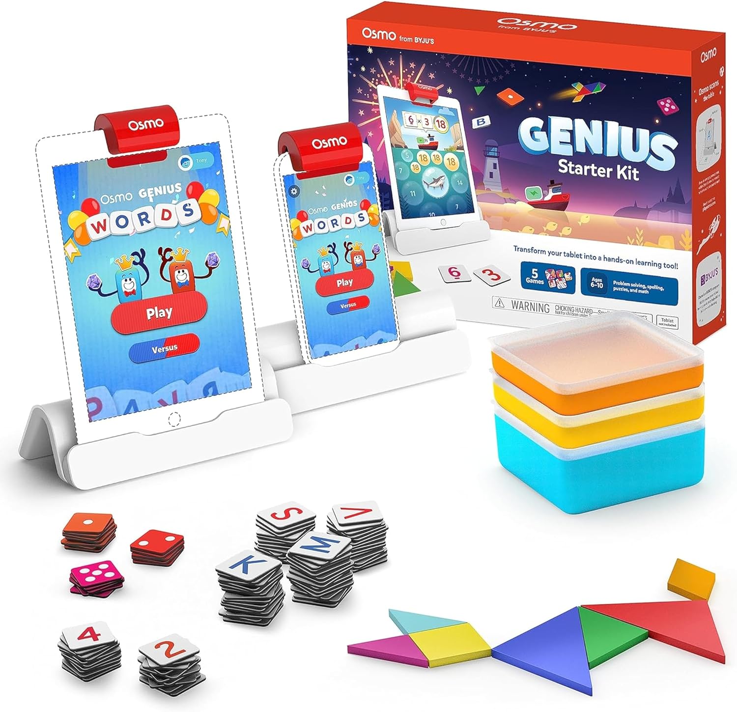 Osmo Genius Starter Kit for Kids Ages 6–10 | 5 Educational Learning Games | iPad Compatible | Educational STEM Learning System | Base Included Osmo Genius Starter Kit for Kids Ages 6–10 | 5 Educational Learning Games | iPad Compatible | Educational STEM Learning System | Base Included