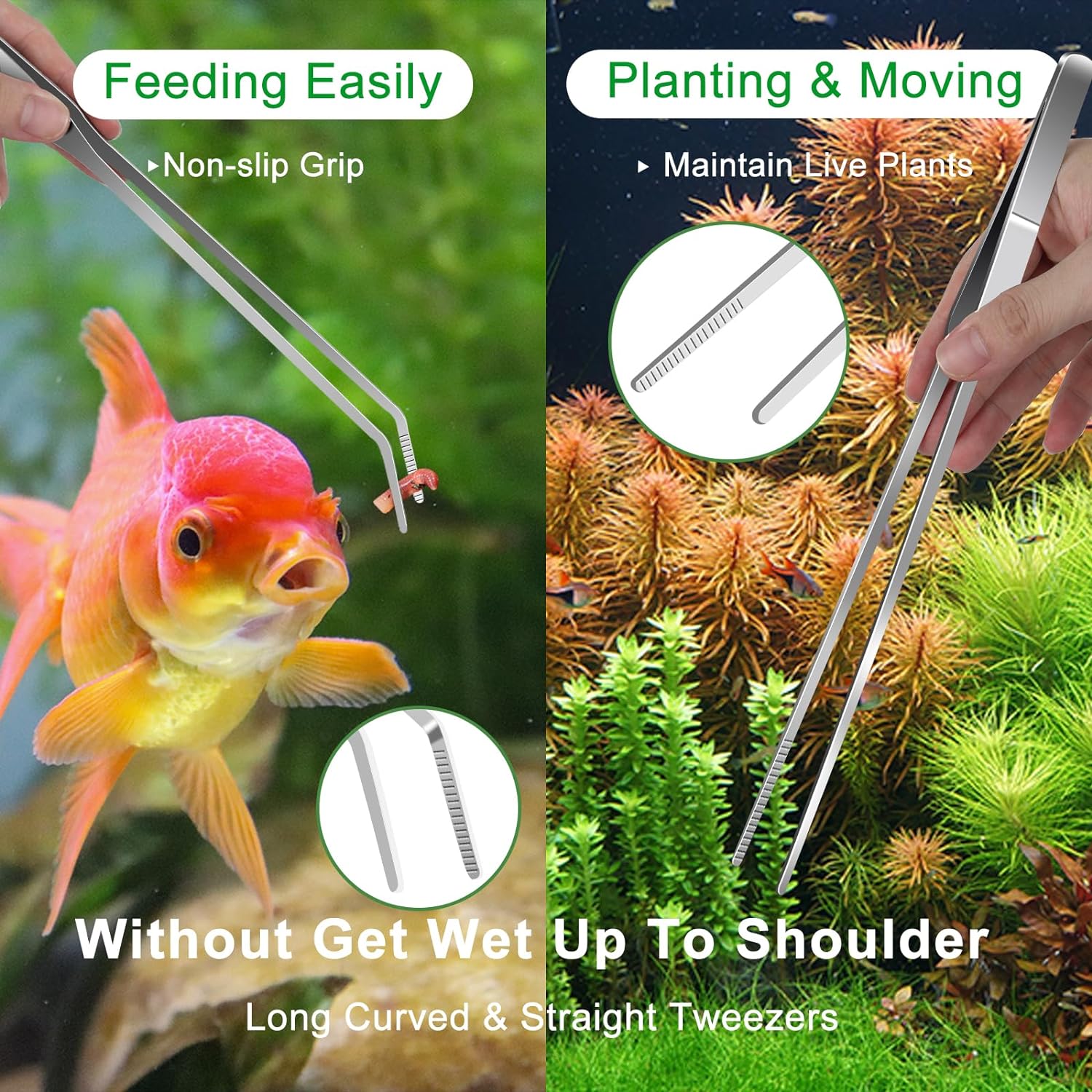 4Pcs Aquascaping Tools, Jeimier Aquascape Kit, Long and Strong Aquarium Tweezers, Scissors, Algae Scraper, Aquarium Plant Tools, Fish Tank Plant Trimming Kit - Image 3