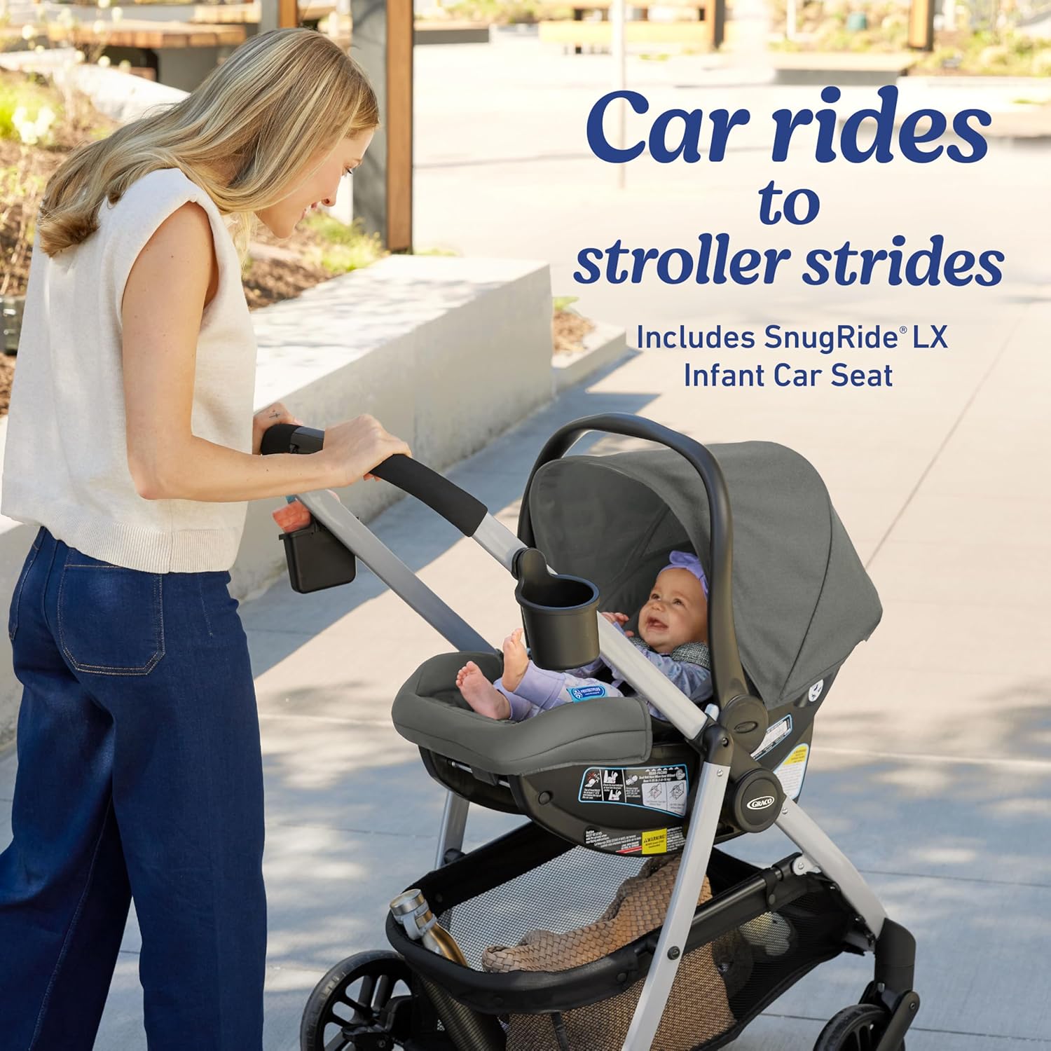 Graco Modes Pramette Travel System, Car Seat and Stroller Combo, Includes SnugRide LX Infant Car Seat and Baby Stroller, 3 Modes: Car Seat Carrier, Pramette, Toddler Stroller, Ellington - Image 6