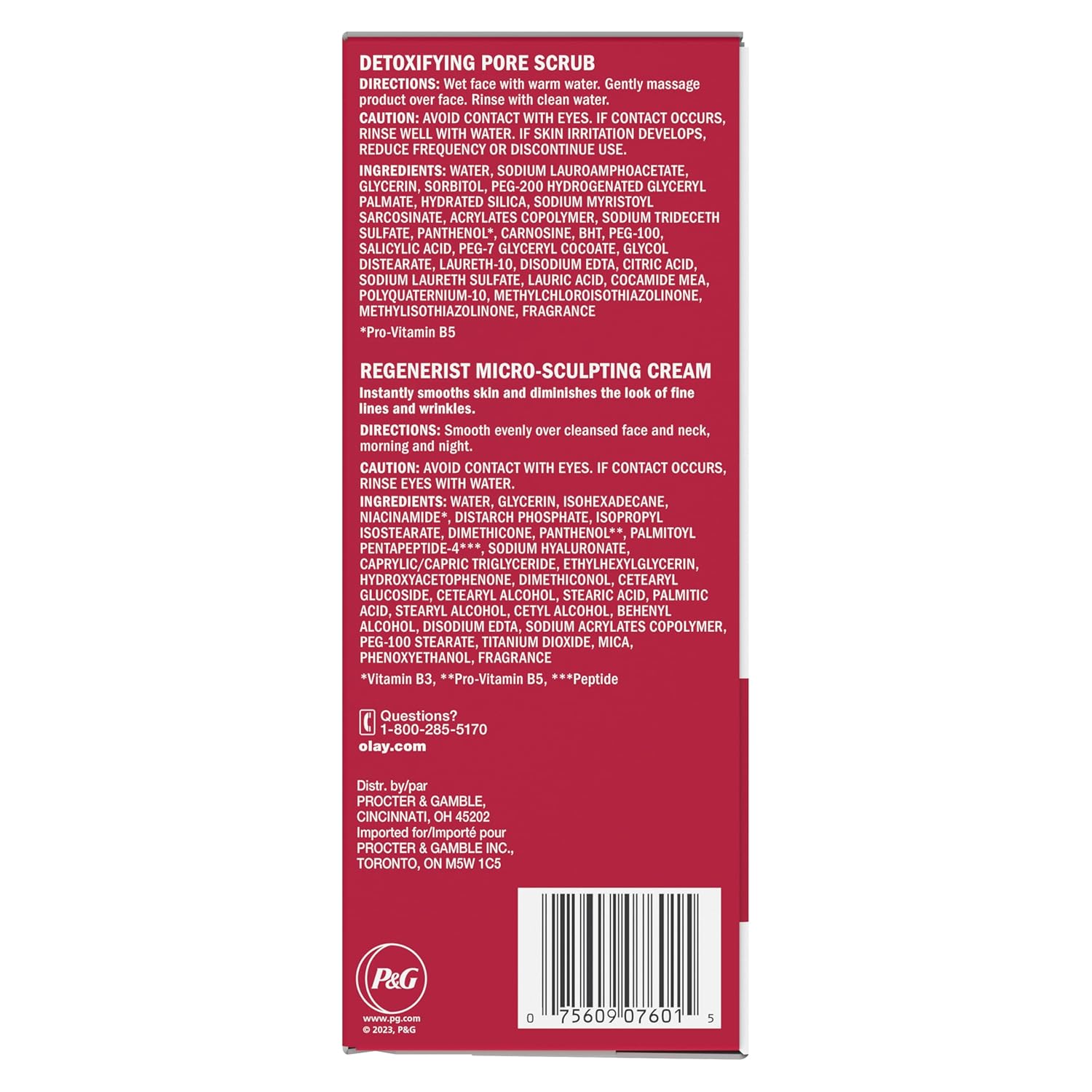 Olay Face Wash Regenerist Advanced Anti-Aging Pore Scrub Cleanser (5.0 Oz) and Micro-Sculpting Face Moisturizer Cream (1.7 Oz) Skin Care Duo Pack, Total 6.7 Ounces - Image 8