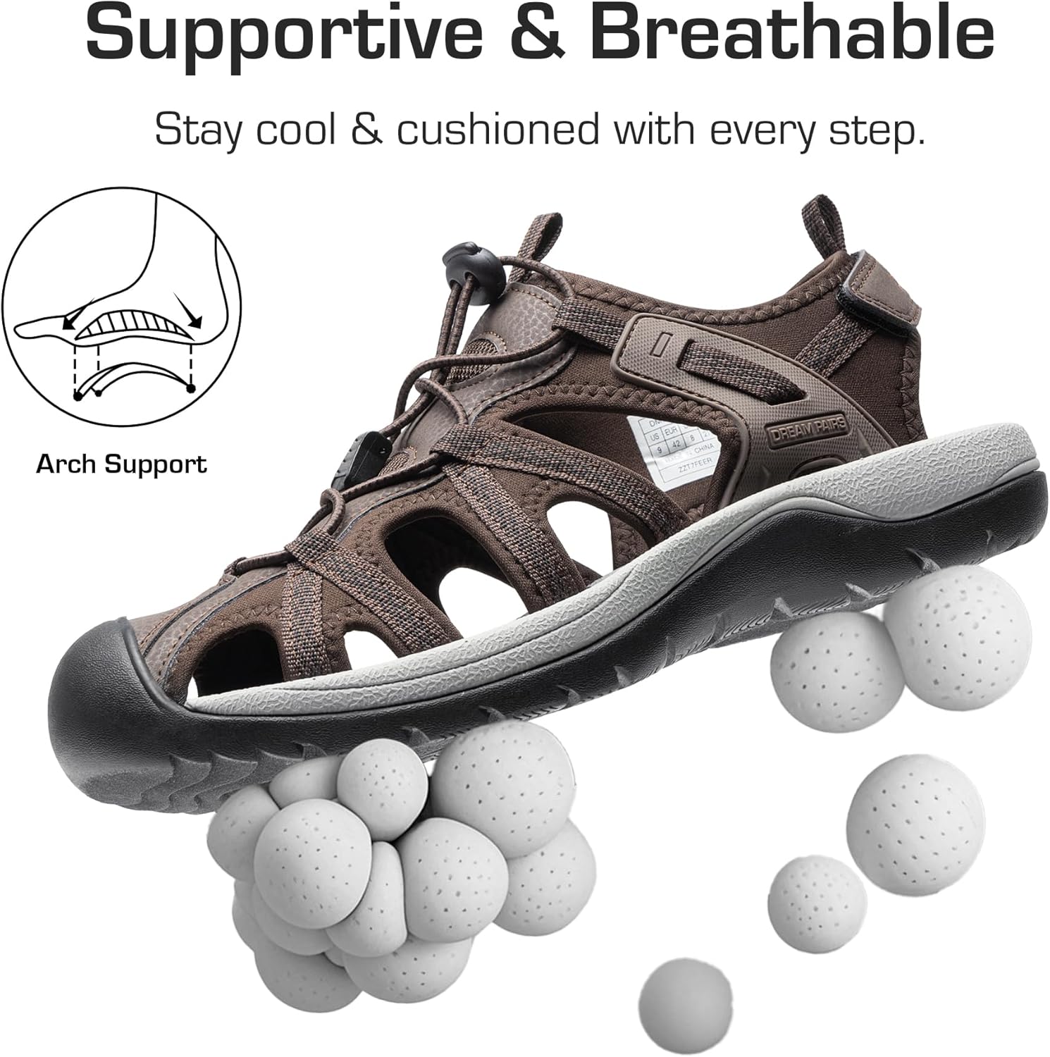 DREAM PAIRS Men's Sandals Hiking Water Sport Athletic Beach Outdoor Comfortable Casual Closed Toe Summer Sandal Shoes - Image 3
