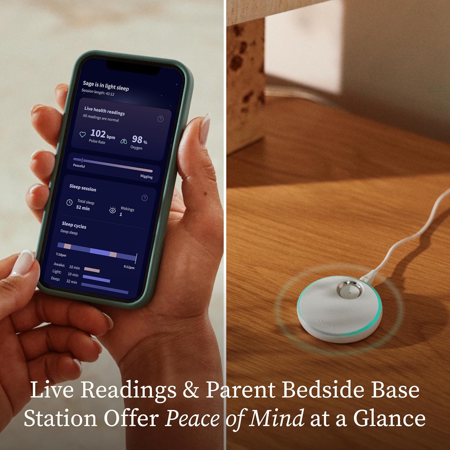 Owlet Dream Sock – Smart Wearable Baby Monitor, Infant SpO2 Monitor Tracks Heart Rate & Oxygen - Parents Receive Alerts, Sleep & Health Insights via App - Dusty Rose - Image 3