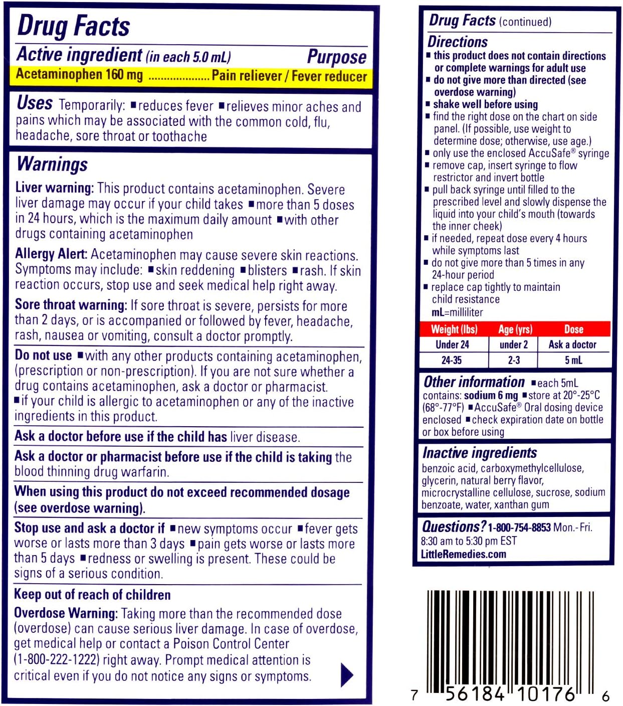 Little Remedies Infant Fever & Pain Reliever with Acetaminophen, Baby Medicine with No Artificial Sweeteners, Flavors or Dyes, Natural Berry Flavor, 2 Fl Oz - Image 7