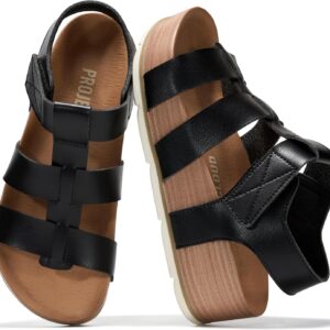 Project Cloud Platform Sandals Women – Strappy Wedges with Comfortable Plush & Soft Insole – Lightweight & Non Slip Platform Sandals for Women 2026