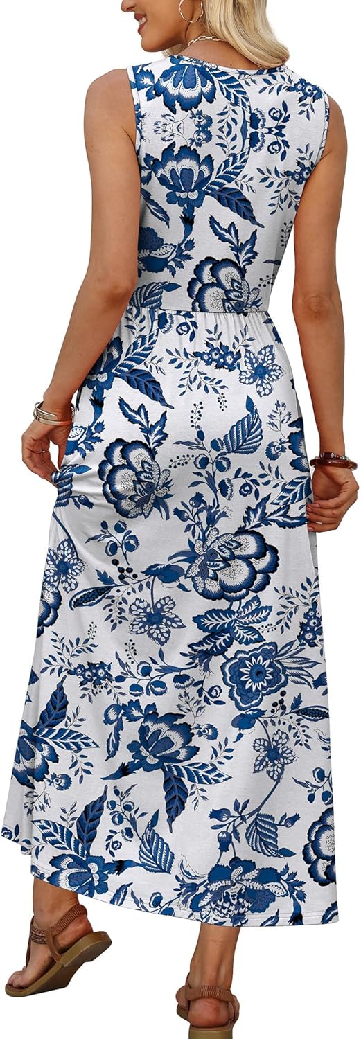 WIHOLL Summer Dresses Babydoll Maxi Dress Empire Waist Beach Vacation Sundresses 2026 with Pockets - Image 5