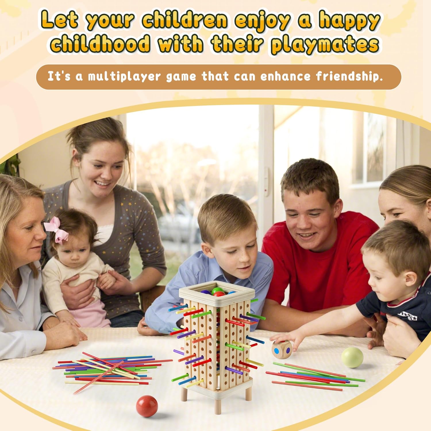 Montessori Game Wooden Board Game, Multiplayer for Kids 4-8, Math Educational, Fine Motor Skill Toy for Girls Boys, Classic Fun Games for Age 3 4 5 6 7 8 Girls Boys Gifts - Image 5
