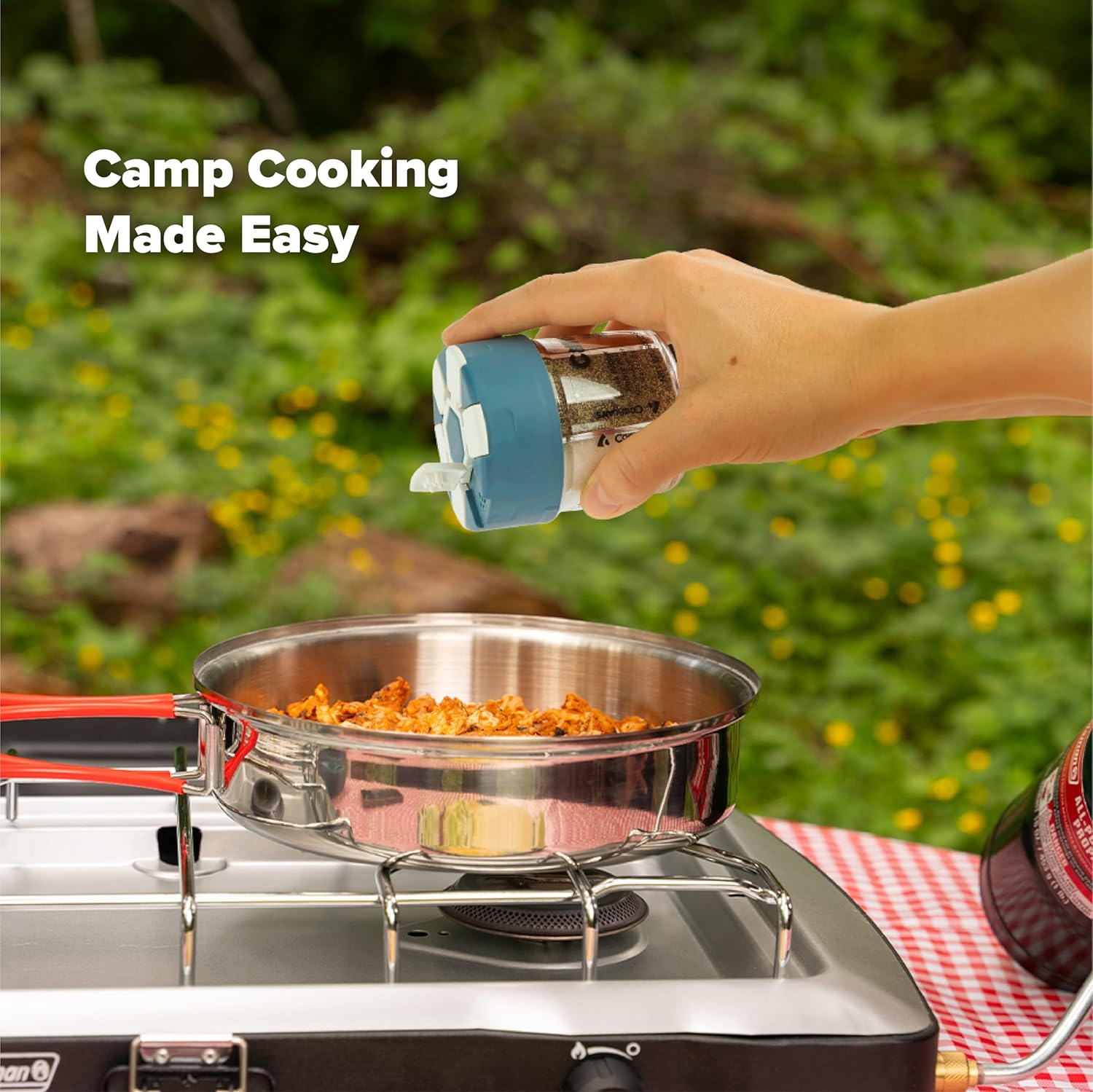 Coghlan’s Multi-Spice Shakers – Compact 6-in-1 Seasoning Containers for Camping, Travel, BBQ & Everyday Cooking – Lightweight, Portable, Mess-Free Design – Made in USA - Image 4