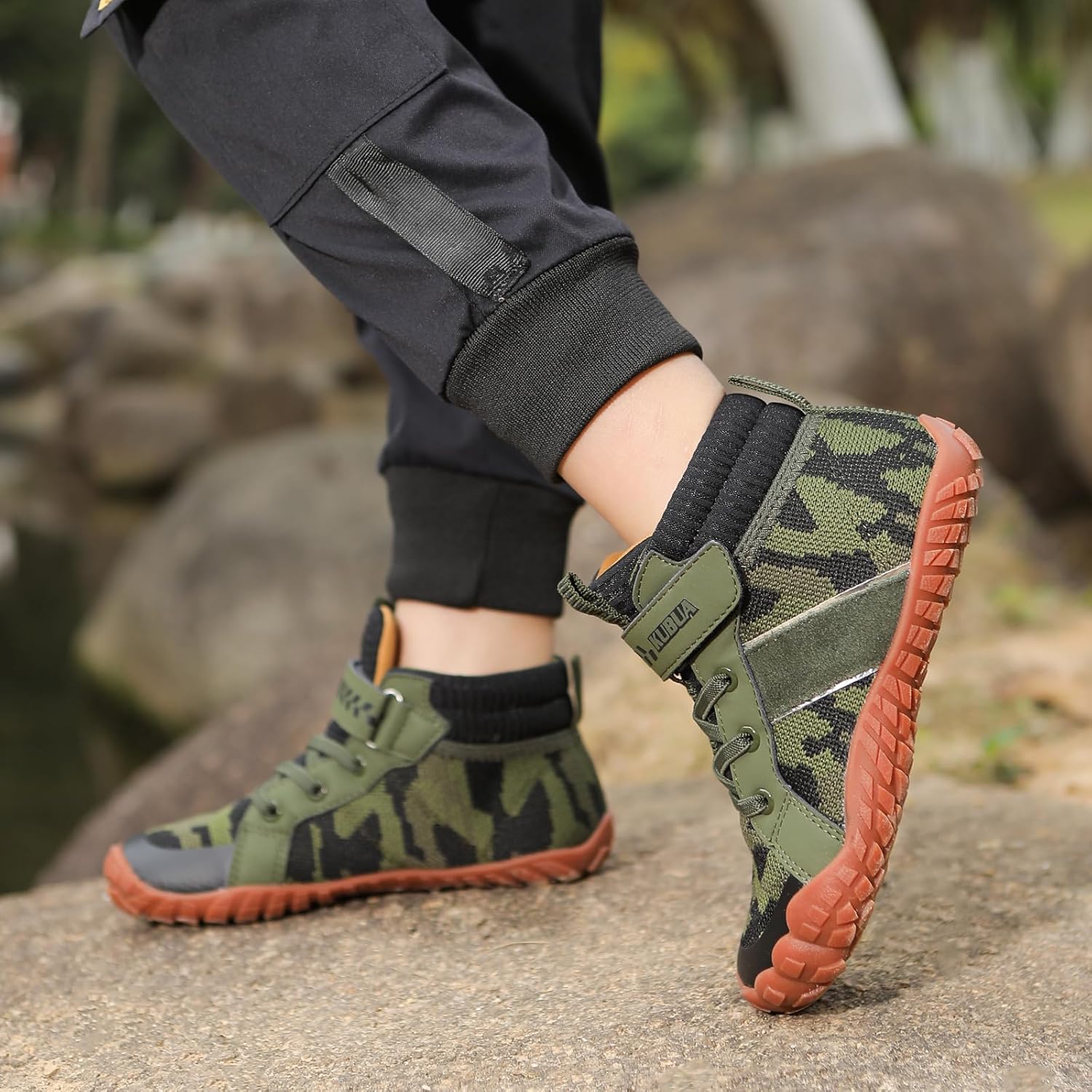 KUBUA Kids High Top Barefoot Shoes Boys Girls Minimalist Sneakers Lightweight Comfort Zero Drop Shoes Little Big Kid - Image 8