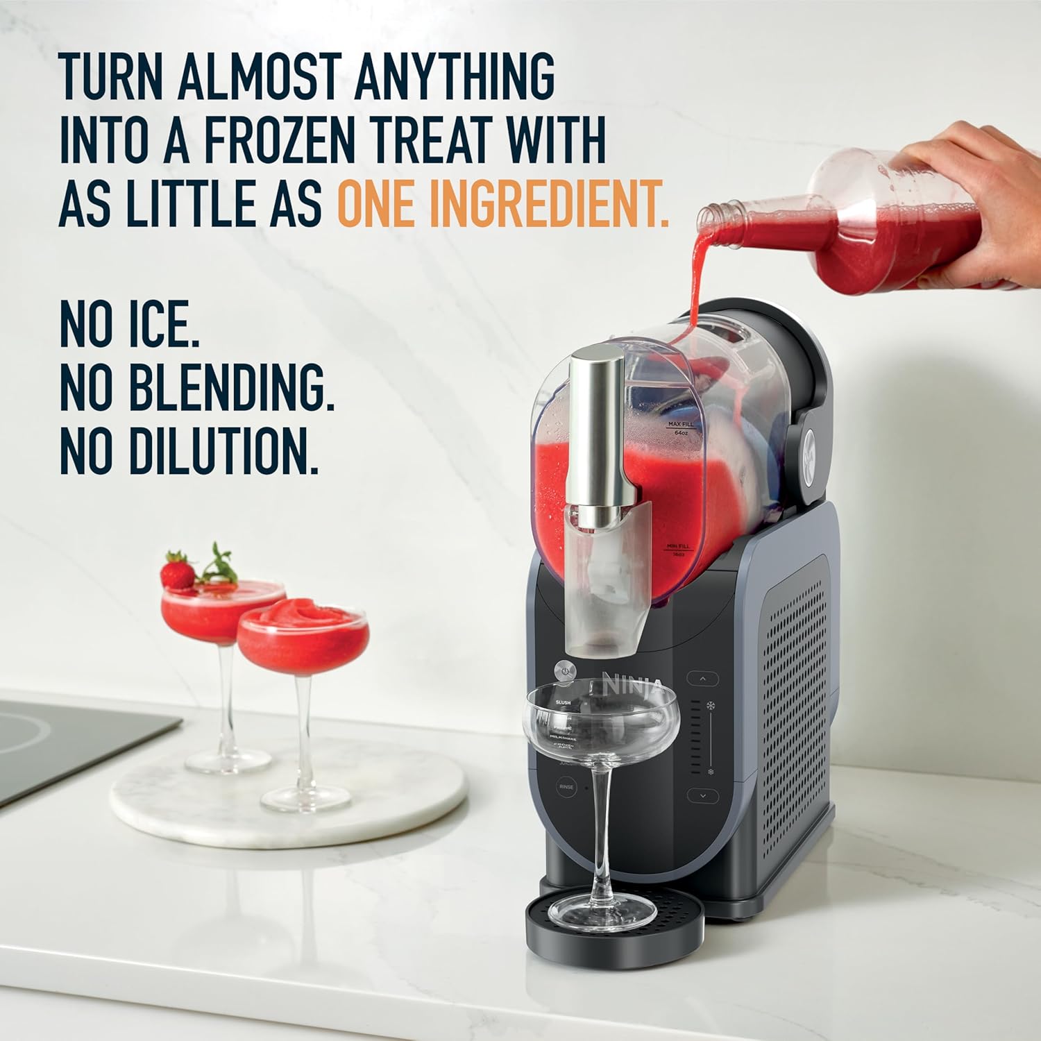 Ninja SLUSHi Frozen Drink & Slushie Machine with RapidChill Technology | 88 oz. Easy Fill Vessel | 5 Preset Programs | Make Margaritas, Frappés, & More | With Dishwasher Safe Parts | Black | FS301 - Image 3