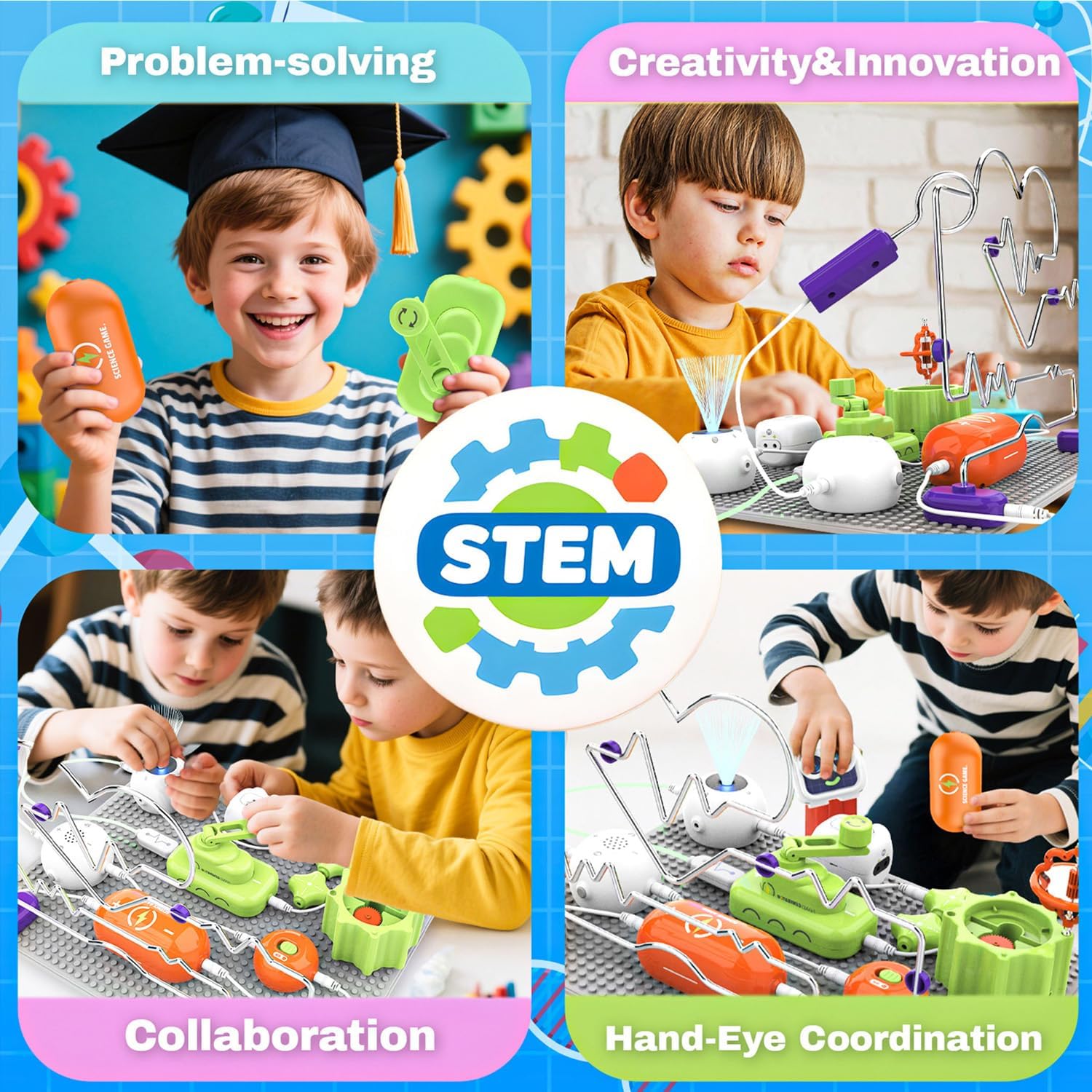 SMILESSKIDDO Science Kits for Kids | STEM Toys for Kid, Electronics Exploration Kit, Over 300 Projects, 16 Circuit Parts, STEM Toy Educational Gifts for Kid Boys Girls Ages 3 4 5 6 7 8 9 10 11 12 - Image 3