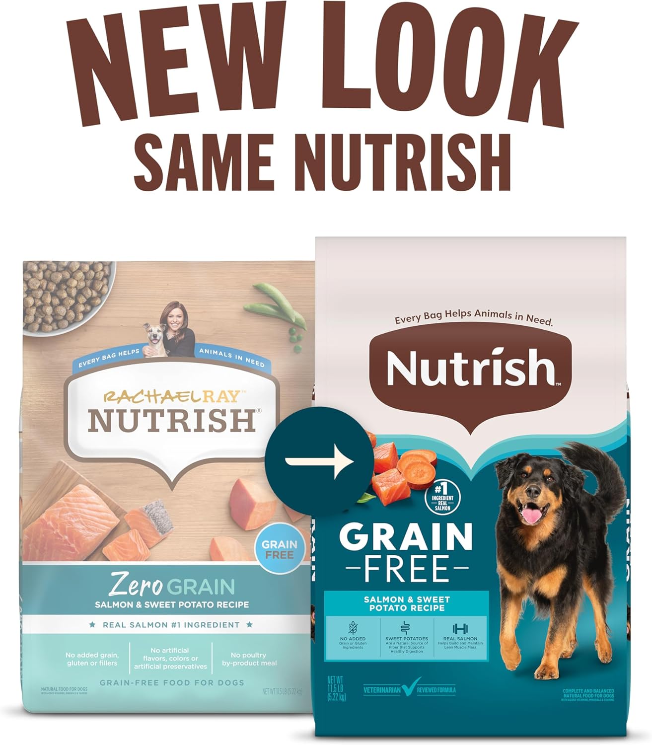 Nutrish Grain Free Dry Dog Food, Salmon & Sweet Potato Recipe, 23 lb. Bag (Rachael Ray) - Image 2