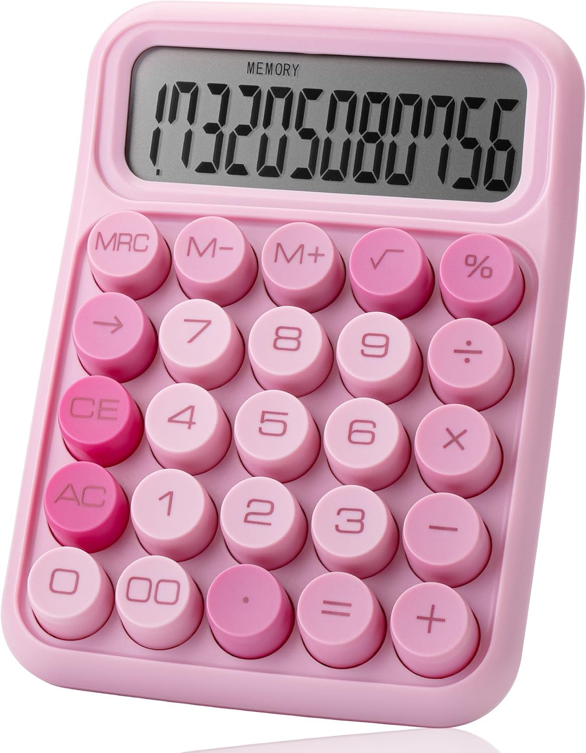 Mr. Pen- Mechanical Switch Calculator, 12 Digit Large LCD Display, Pink with Big Buttons, Mechanical Switch Calculator for Home, School, Office
