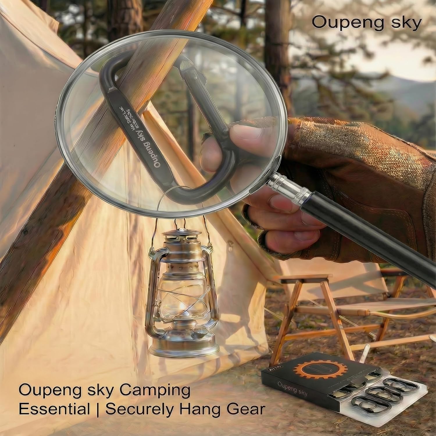 Carabiner Clip - Heavy Duty Carabiners 800lbs-13KN (2922 lbs) Carabeaner D Ring Shape,Key Chain Clip Hook,Keychain Clip,Multipurpose for Camping, Hiking,Backpacking or Other Outdoor Activities. - Image 5