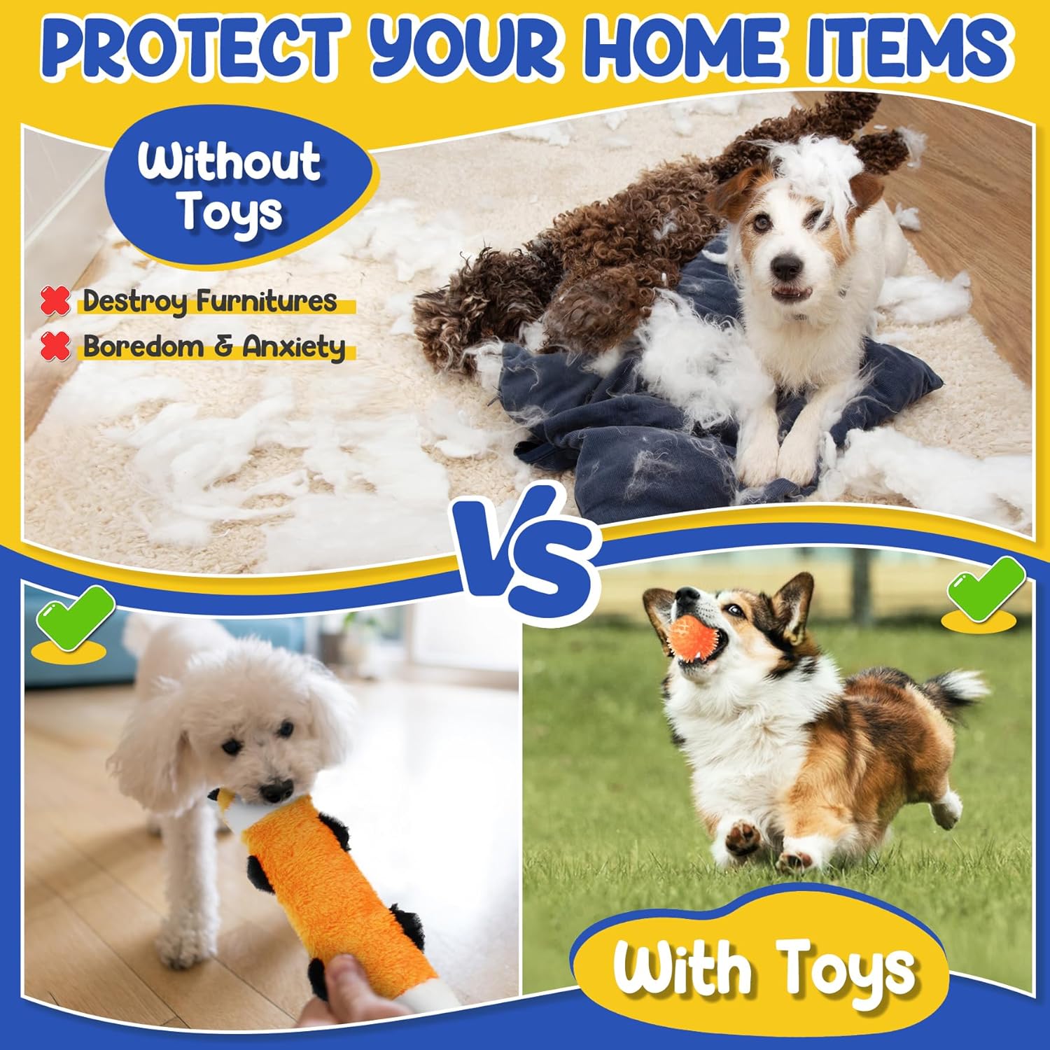 Puppy Toys for Teething, 9 Pack Interactive Dog Toys for Small Dogs, Puppy Chew Toys for Boredom with Rope Toys, Treat Ball and Cute Squeaky Toys - Image 6