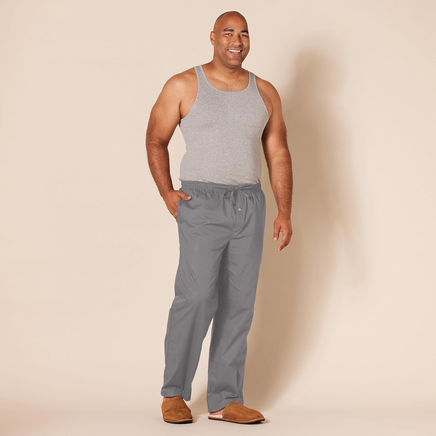 Amazon Essentials Men's Cotton Poplin Straight-Fit Pajama Pants with Drawstring Elastic Waist - Image 8
