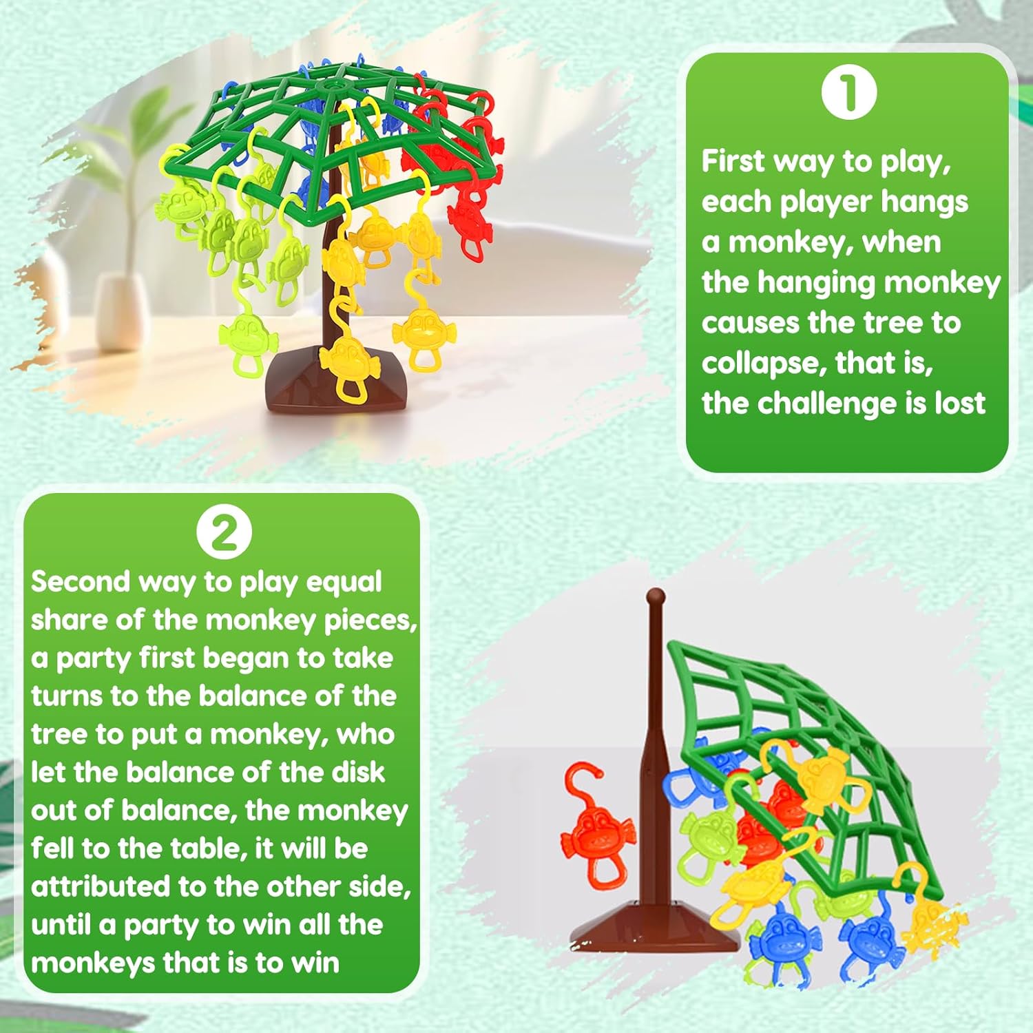 Monkey Balance Tree Game, Two-Player Balance Tree Game for Office, Interactive Balance Tree Desktop Game for Teenager, Stuffers Birthday Party Gifts - Image 3