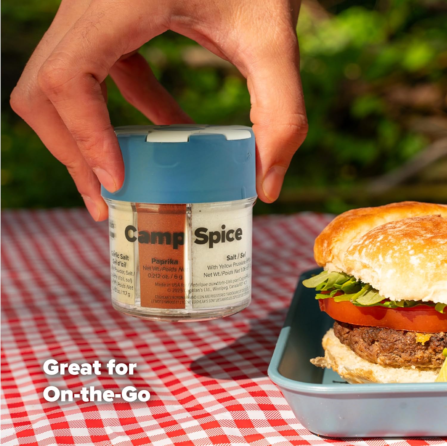 Coghlan’s Multi-Spice Shakers – Compact 6-in-1 Seasoning Containers for Camping, Travel, BBQ & Everyday Cooking – Lightweight, Portable, Mess-Free Design – Made in USA - Image 3