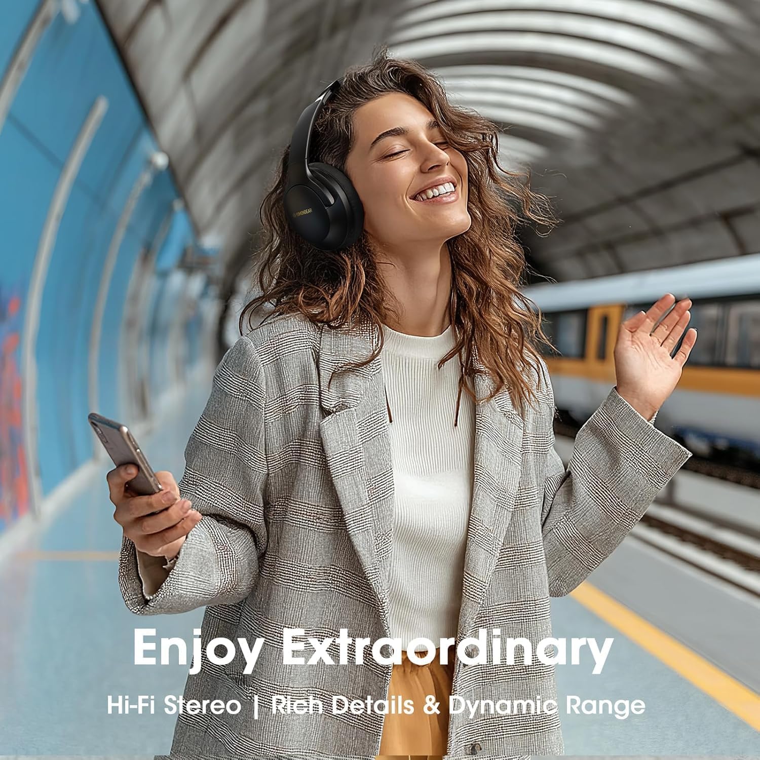 YUMONDEAR Bluetooth Headphones Over Ear, 80 Hrs Playtime Wireless Headphones with ENC Mic, Deep Bass EQ, Foldable Comfort for Travel, Gym & Commuting, Stocking Stuffers - Image 8