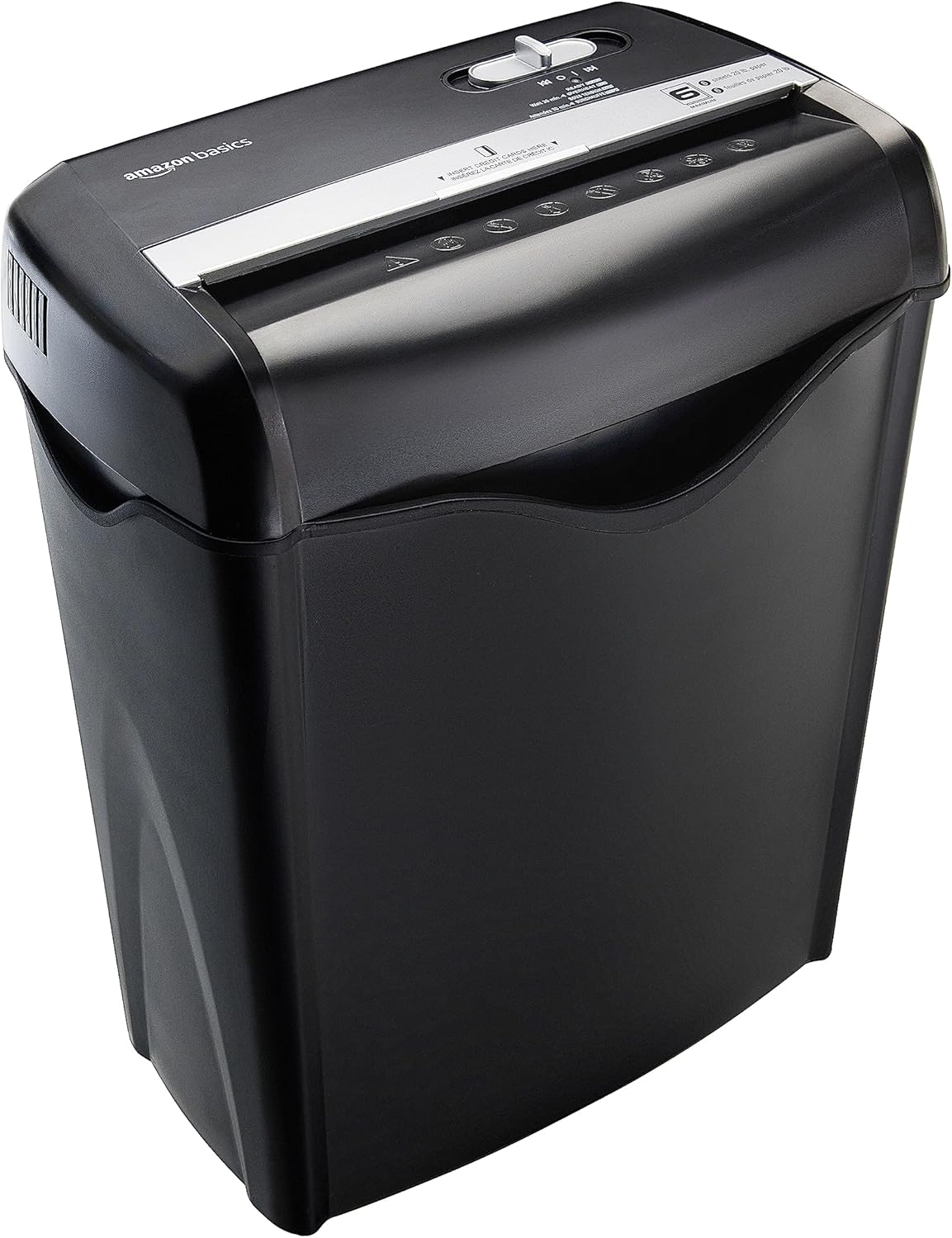 Amazon Basics 6-Sheet Cross-Cut Paper and Credit Card Shredder with 3.8 Gallon Bin, Shreds Staples, Black - Image 7