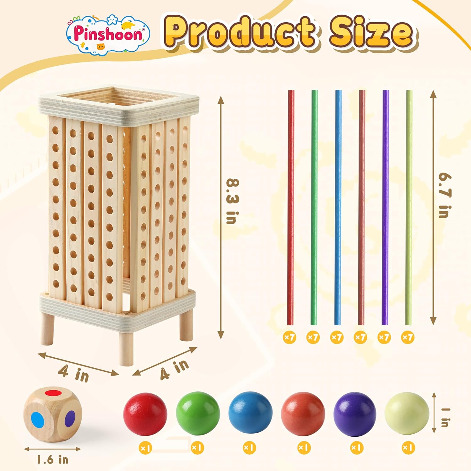 Montessori Game Wooden Board Game, Multiplayer for Kids 4-8, Math Educational, Fine Motor Skill Toy for Girls Boys, Classic Fun Games for Age 3 4 5 6 7 8 Girls Boys Gifts - Image 2