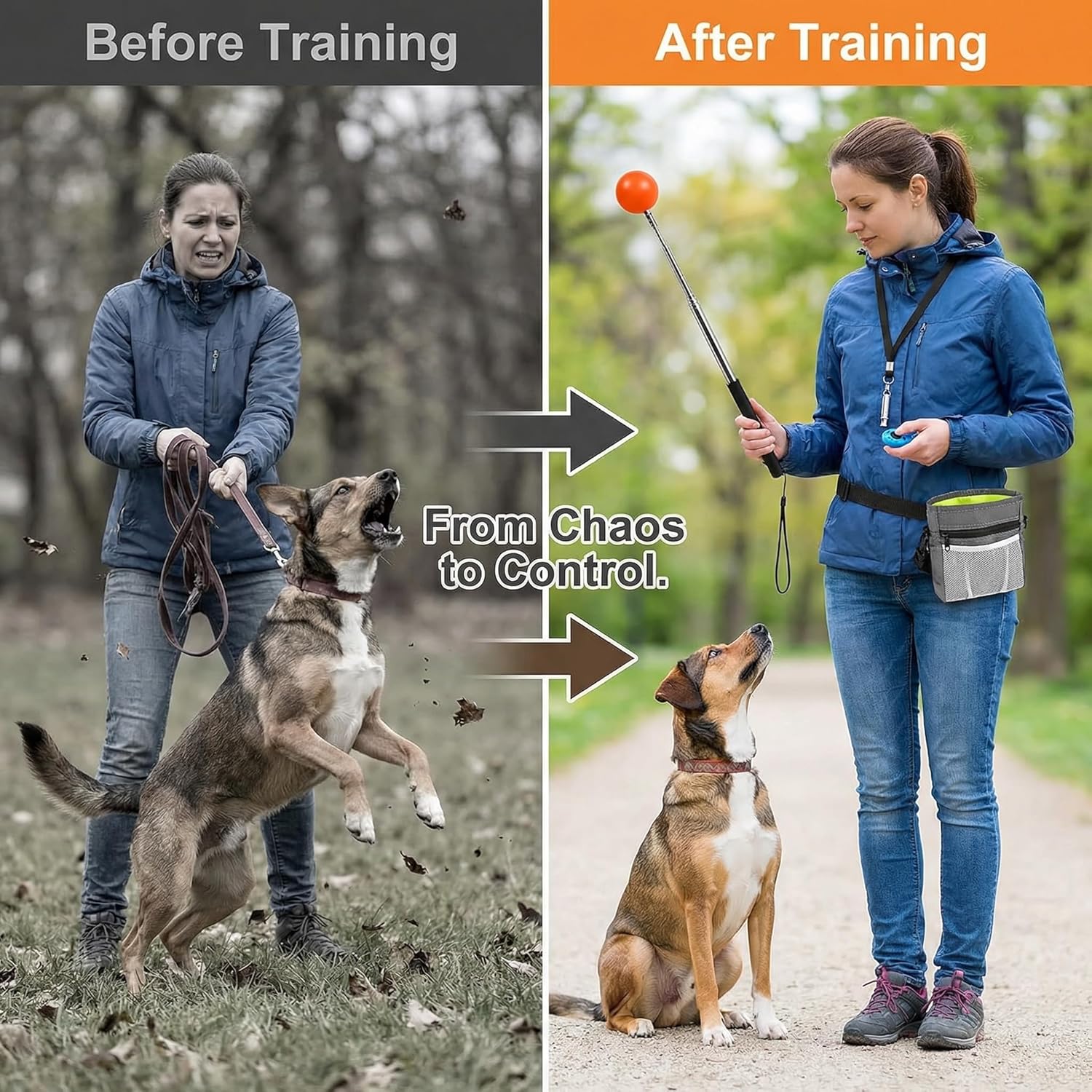 Pet Training Kit -Target Stick,Training Clicker,Whistle,Bell,Treat Pouch- Dog Training Equipment Tools, Agility Training Lure Course For Dogs,Cat Toilet Trainer Kit, Kitten Puppy Behavior Aids Trick - Image 7