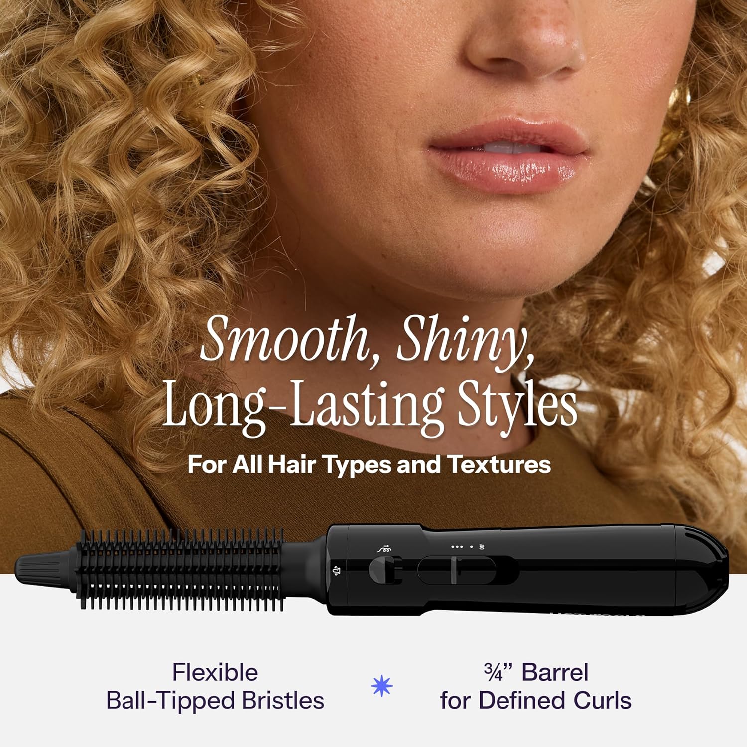 Hot Tools Pro Artist Hot Air Styling Brush | Style, Curl and Touch Ups (3/4”), Black - Image 3