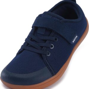 WHITIN Little/Big Kid Barefoot Shoes | Boys/Girls Lace-up Minimalist Sneakers | Wide Toe Box | Natural Flexible Fit