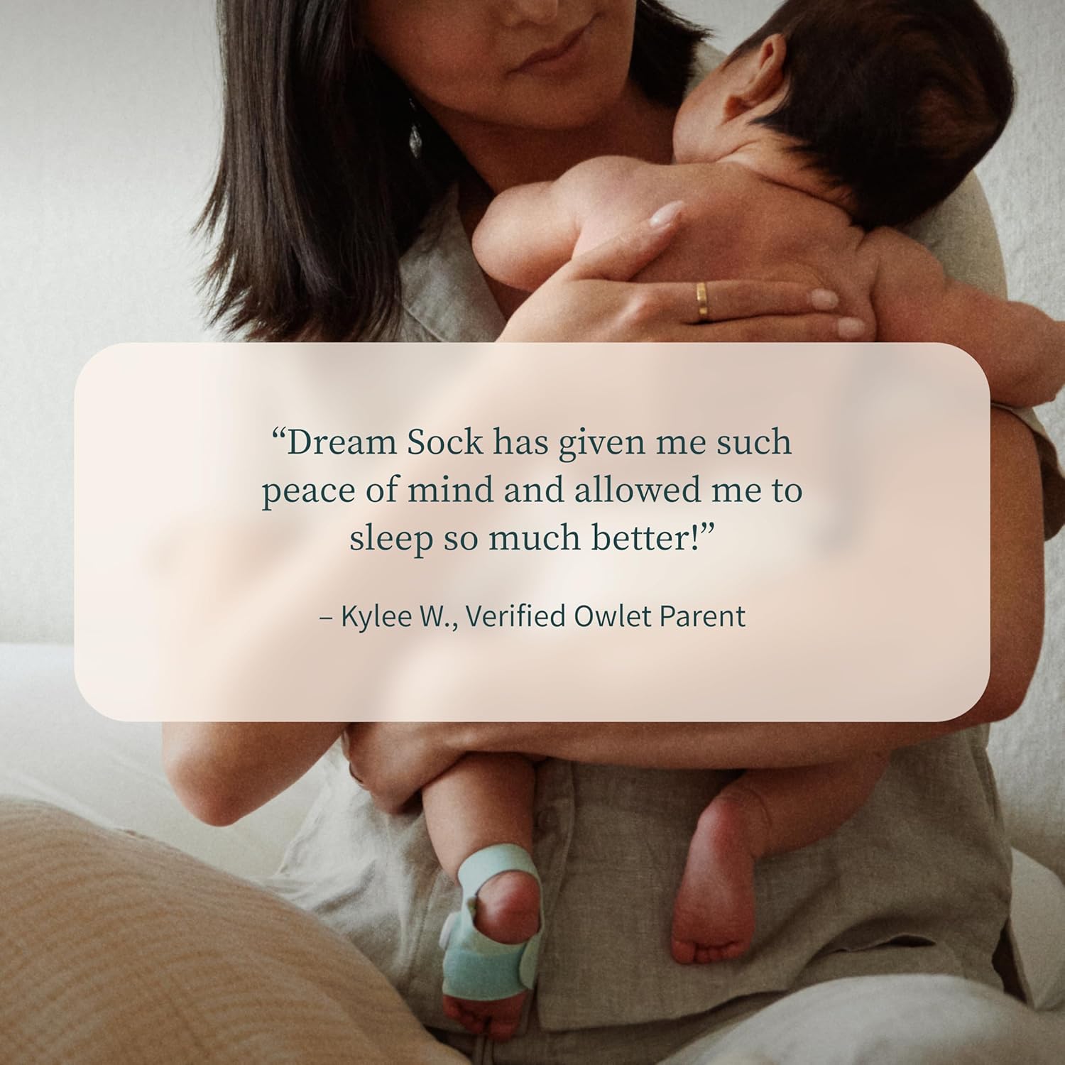 Owlet Dream Sock – Smart Wearable Baby Monitor, Infant SpO2 Monitor Tracks Heart Rate & Oxygen - Parents Receive Alerts, Sleep & Health Insights via App - Dusty Rose - Image 9