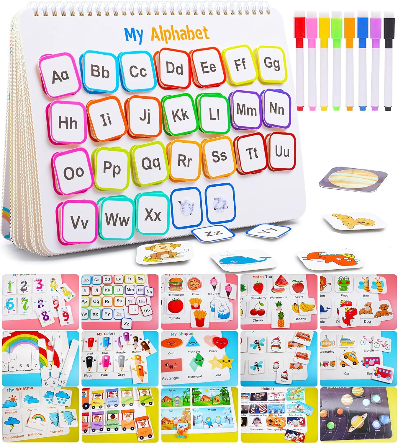 Huijing Montessori Preschool Learning Activities Busy Book – Workbook Activity Binder / Toys for Toddlers, Autism Learning Materials and Tracing Coloring Book Huijing Montessori Preschool Learning Activities Busy Book – Workbook Activity Binder / Toys for Toddlers, Autism Learning Materials and Tracing Coloring Book