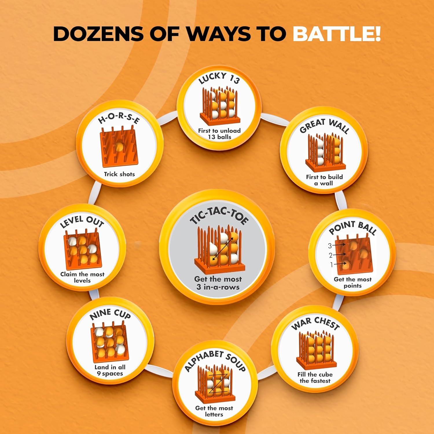 Bounce Battle Wood Edition - Fast-Paced Skill & Strategy Game, Includes 27 Balls & Wooden Cube - Kids 8+ - Image 6