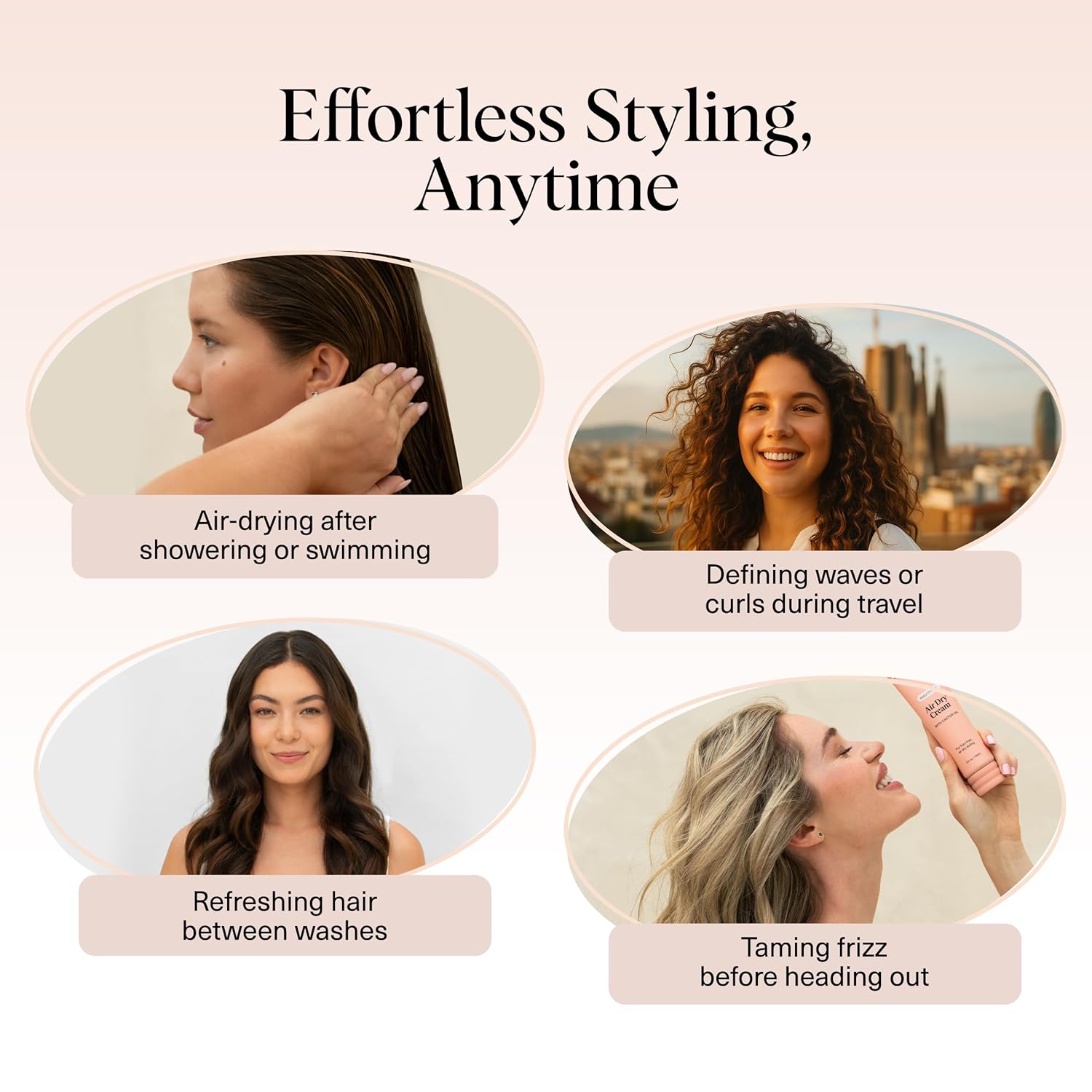 Kitsch Smoothing Air Dry Cream for Hair – Frizz Control Hair Care Product with Castor Oil & Coconut Oil – Weightless Styling Cream - Enhances Natural Texture Appearance | Ideal Gifts for Women – 5 oz - Image 6