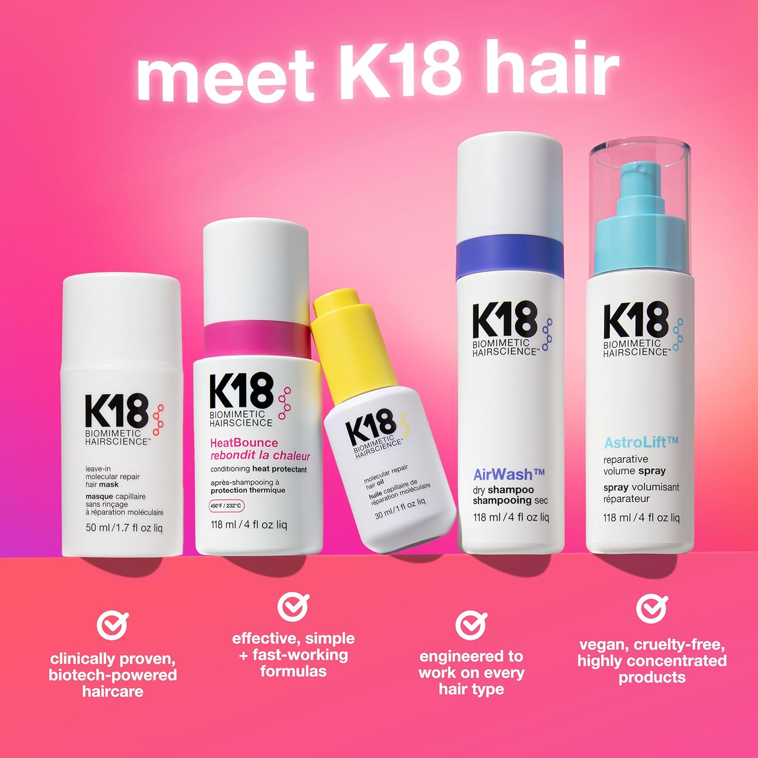 K18 Leave-In Molecular Repair Hair Mask, Patented, Lasting Repair For Dry, Frizzy, Damaged Hair, Reverse Damage In 4 Minutes From Bleach, Color, Chemical Services + Heat - Image 9