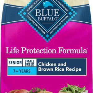 Blue Buffalo Life Protection Formula Chicken & Brown Rice Small Breed Senior Dry Dog Food, Supports Immunity With Antioxidant-Rich LifeSource Bits, Promotes Healthy Muscles, Skin & Coat Health, 5 lbs.