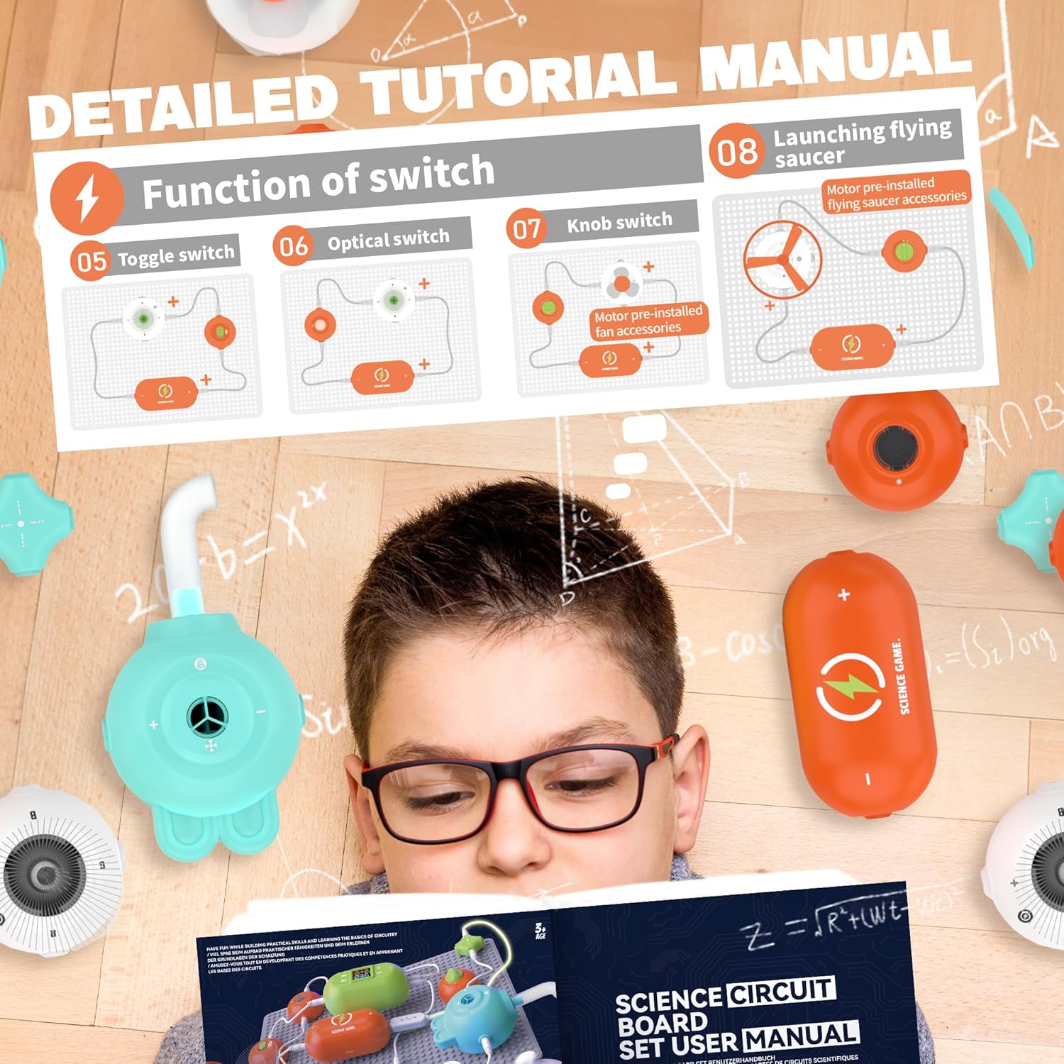 Science Kits for Kids - STEM Kits for Kids, Electronics Exploration Kit, 140+ Projects, 10+ Circuit Parts, STEM Educational Toy Gifts for Kid Boys Girls Ages 3 4 5 6 7 8 9 10 11 12 - Image 7